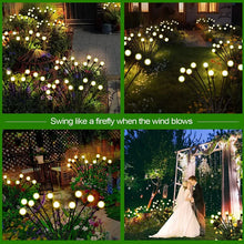Load image into Gallery viewer, 12Pack Solar LED Starburst Firefly Lights – IP66 Waterproof Garden &amp; Lawn Decoration
