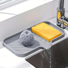 Load image into Gallery viewer, Multifunctional Silicone Sink Tray with Drain – Soap Dish, Sponge &amp; Brush Organizer for Kitchen and Bathroom (Ventilated &amp; Easy to Clean)
