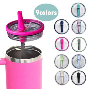 40 Oz Tumbler Flip Straw Lid Replacement Fit For Stanley Quencher, Spill Proof Splash Resistant Tumbler Lids,Reusable Straw Cap