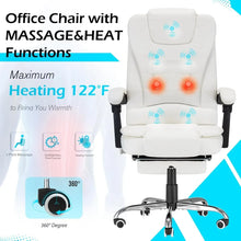 Load image into Gallery viewer, Office Chair with 7 Point Vibrating Massage&amp;Heat Functions, Ergonomic Recliner Chair w/Footrest PU Leather Wide Computer Desk Ch
