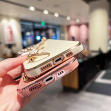 Load image into Gallery viewer, Luxury Love Heart Elegant Sparkle Case With Chain Bracelet Strap Soft Protective Bumper Cover Compatible with iPhone  Bracelet soft case for iPhone 12 Pro Max 11 pro max X XS XR 7 8 Plus Stylish Phone Cover
