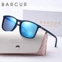 Load image into Gallery viewer, BARCUR Polarized Square Frame Sunglasses for Men and Women – Timeless Fashion UV400 Wave Point Design Casual Style Durable PC Eyewear for Summer Outdoor Driving Travel and Gift Giving
