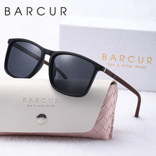Load image into Gallery viewer, BARCUR Polarized Square Frame Sunglasses for Men and Women – Timeless Fashion UV400 Wave Point Design Casual Style Durable PC Eyewear for Summer Outdoor Driving Travel and Gift Giving
