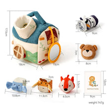 Load image into Gallery viewer, Montessori Cloth Busy Box Animal Tissue Toy

