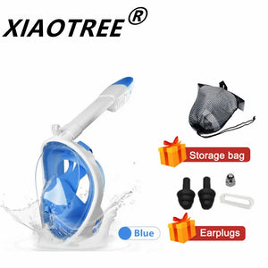 Full Face Children Underwater Snorkeling  Swimming Mask Set Scuba Diving Respirator Masks Anti Fog Safe Breathing for Kids Adult