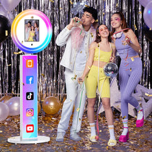 Load image into Gallery viewer, Portable iPad Photo Booth for 10.2-13in ipad with APP/Remote Control Photobooth Machine for Wedding Party Events Free logo
