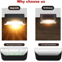Load image into Gallery viewer, Warm White LED Solar Step Lamp – Waterproof Outdoor Garden &amp; Stair Lights
