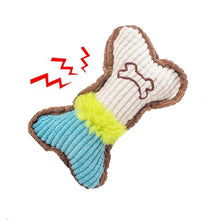 Load image into Gallery viewer, Dog Squeaky Toy - Plush Bone Chew Toy for Small &amp; Medium Puppies
