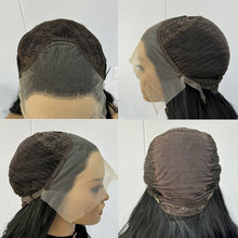 Load image into Gallery viewer, Short Wavy Black Curly Bob Wigs for Women Synthetic Free Part Shoulder Length Short Body Wave Glueless 13X4 Lace Front wigs
