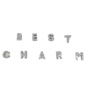 1pcs Metal Shoes Charms Accessories Garden Rhinestones Letters Shoe Decorations Diy Charm For Crocs Pins Chain X-mas Women Gifts