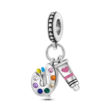 Load image into Gallery viewer, 925 Sterling Silver Pink Butterfly &amp; Luminous Firefly Charm – Dangle Bead for Bracelet or Necklace | Elegant DIY Jewelry Gift for Women
