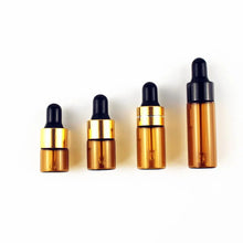 Load image into Gallery viewer, 50/100pcs 1ml 2ml 3ml 5ml Amber Glass Perfume Bottle Pipette Aromatherapy Liquid Dropper Essential Oil Basic Massage Oil Vials
