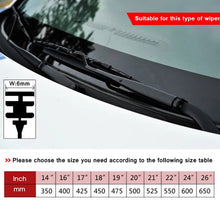 Load image into Gallery viewer, Car windscreen Wiper Blade Insert Natural Rubber Strip NR 6mm (Refill) 14&quot;16&quot;17&quot;18&quot;19&quot;20&quot;21&quot;22&quot;24&quot;26&quot;28&quot; 1pcs Car Accessories
