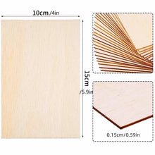 Load image into Gallery viewer, Unfinished Wood Sheets for Crafts - 6x4in/15x10cm (4/8/15 Pcs) | DIY Arts &amp; Projects
