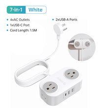 Load image into Gallery viewer, ORICO Travel Power Strip with USB C AC Outlets 3 USB Ports Wrapped Flat Plug Extension Cord with Multiple Outlets for Travel
