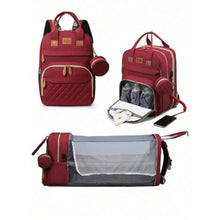 Load image into Gallery viewer, 3 in 1 Diaper Bag Backpack with Foldable Baby Bed &amp; USB
