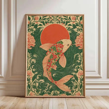Load image into Gallery viewer, Japanese Red Koi Fish Canvas Wall Art Minimalist Poster
