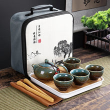 Load image into Gallery viewer, Portable Chinese Kung Fu Travel Tea Set with Carrying Bag &amp; Gaiwan
