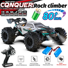 Load image into Gallery viewer, 4WD RC Off-Road Car - 1:16 High-Speed Brushless Truck, 50-80KM/H, 4x4 Drift Racing Toy for Kids &amp; Adults
