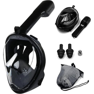 Full Face Snorkel Mask with Detachable Camera Mount,Snorkeling Swimming Diving Mask Wide View Anti-Fog Anti-Leak for Adult Kids
