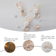 Load image into Gallery viewer, Baby Crochet Rattle Wooden Teether Toy BPA Free
