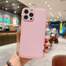 Load image into Gallery viewer, Trendy Slim Leather Case with Full Protection Luxury Leather Textured Case for iPhone 11 12 13 Soft Shockproof Cover Leather Case Compatible with iPhone 12 13 Pro Max Elegant Phone Case
