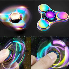 Load image into Gallery viewer, Metal Rainbow Fidget Spinner – Colorful EDC Hand Spinner Toy for Kids &amp; Adults | Anti-Anxiety Stress Relief Finger Spinner Gift

