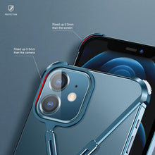 Load image into Gallery viewer, Luxury Phone Case For iPhone 12 Pro Metal Frame Shape Shockproof Cover Bumper Back Cool Case Aluminum Metal X-Frame Support Bumpers Compatible iPhone
