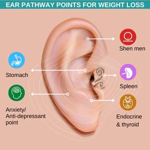Acupressure Slimming Earrings Healthcare Weight Loss Non-Piercing Earrings Slimming Healthy Stimulating Acupoints Gallstone Clip (RPM Healthcare)