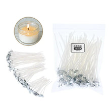 Load image into Gallery viewer, 120Pcs Waxed Cotton Candle Wicks with Metal Stand – Smokeless Pre-Waxed Wick Set for DIY Candle Making, Soy &amp; Paraffin Wax Supplies
