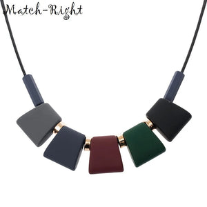 Women's Multi Color Acrylic Necklace Statement Necklaces & Pendants Colorful Maxi Geometric Fashion Jewelry for Women SP003