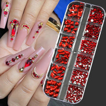 Load image into Gallery viewer, 100/50cm Luxury Crystal Chain Nail Charms - 1.5/2mm Clear &amp; AB Diamond Nail Art Decoration
