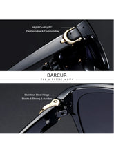 Load image into Gallery viewer, BARCUR Polarized Men’s Fashion Sunglasses – Elliptical Gradient TAC Lens with UV400 Protection – Lightweight Stainless Steel Frame Stylish Summer Eyewear for Travel Driving &amp; Outdoor Gift Occasions
