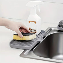Load image into Gallery viewer, Multifunctional Silicone Sink Tray with Drain – Soap Dish, Sponge &amp; Brush Organizer for Kitchen and Bathroom (Ventilated &amp; Easy to Clean)
