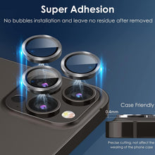 Load image into Gallery viewer, Camera Lens Protector for iPhone 14 Pro Max Plus 13 12 Mini 14Pro iPhone14 13Pro 14Plus 12Pro Glass Protection Protective Film  Metallic Camera Ring Lens Protector with Glass Cover

