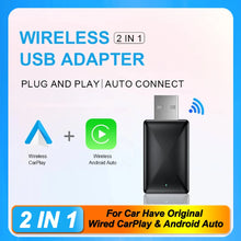 Load image into Gallery viewer, NEW 2in1 Wireless CarPlay AI Mini Android Auto Box Plug&amp;Play Automatic Connection Compatible with 99% of Cars For Car Radio
