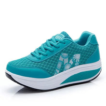 Load image into Gallery viewer, Running Shoes for Women 2022 Fashion Mesh Breathable Sneakers Lace Up Wedge Platform Shoes Ladies Outdoor Casual Sport Shoes
