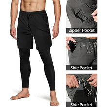Load image into Gallery viewer, Men’s 2-in-1 Quick-Dry Training Pants – Athletic Joggers for Running, Gym &amp; Fitness
