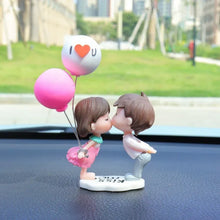 Load image into Gallery viewer, Couple Cute Ornaments for Car, Car Decoration Cute Cartoon Couples Action, Cartoon Car Dashboard Decorations, Cute Lovely Kiss C
