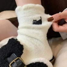 Load image into Gallery viewer, 3Pairs Premium Feel Cute Cat Cozy Hairy Mink Velvet Socks Autumn Winter Hosiery Thickened Plush Warm Sleep Home Fluffy Socks
