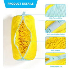 Load image into Gallery viewer, Durable Shoe Washing Machine Bag – Yellow &amp; Blue Zipper | Protective Laundry Wash Bag for Sneakers &amp; Casual Shoes
