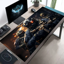 Load image into Gallery viewer, Tactical Soldier XXL Gaming Mouse Pad – Non-Slip Rubber Desk Mat with Stitched Edges &amp; Lycra Surface for FPS Gamers
