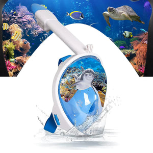 Full Face Snorkel Mask Adults,Suitable for Beginners Dry Top Snorkeling Gear 180 Degrees Panoramic View,Anti-Fog Anti-Leak