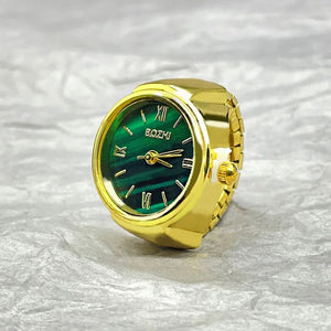 2023 New Mini Green Watch Creative Ring Movement Fashion Accessories  Alloy Shell Finger Watch Men Jewelry Women Trend Ring Gift