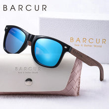 Load image into Gallery viewer, BARCUR Natural Wood Polarized PC Oval Women’s Sunglasses Dark Luxury Texture Wooden Mirror Legs UVA/UVB Protection Stylish Fashion Women's Sunglasses for Summer
