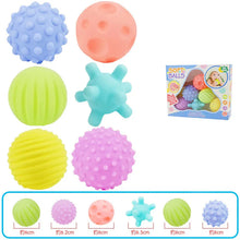 Load image into Gallery viewer, 6Pcs Textured Multi Ball Set for Baby Tactile Training

