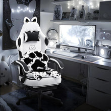 Load image into Gallery viewer, Gaming Chair, Cute with Cat Ears Paw Lumbar and Cushion,Ergonomic Computer Chair with Footrest, Reclining, Computer Chair
