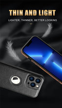Load image into Gallery viewer, Luxury Leather Case for iPhone 14 13 12 11 Pro MAX XS XR 7 8 Plus Classic Silicone Phone Cover  Leather Case Thin Flexible Soft Grip Luxury PU Leather Cover for Men Durable Anti-Scratch Full Phone Cases
