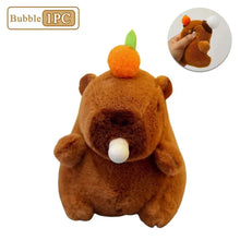 Load image into Gallery viewer, Plush Capybara Keychain – Cute Persimmon Wagging Tail Pendant Toy
