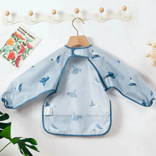 Load image into Gallery viewer, Waterproof Long Sleeve Baby Bib | Washable Feeding Bib with Full Coverage &amp; Easy Clean Design
